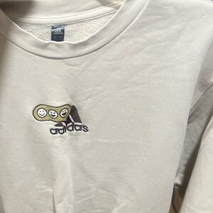 Adidas Off-White Sweatshirt with Embroidered Logo